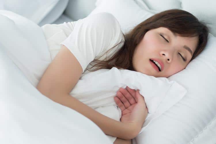 woman sleeping with mouth open